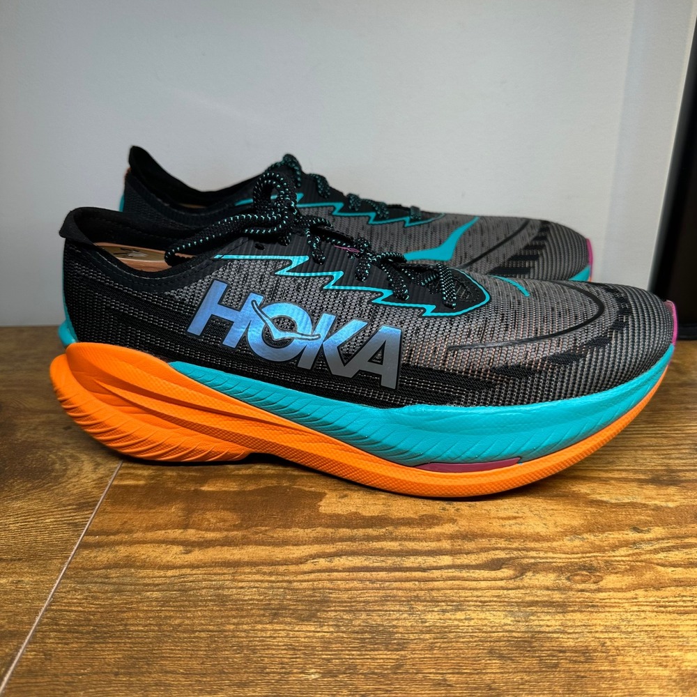 Hoka Mach X 2 Mens Running Shoes Black Canton Orange 1155119 BCQ Size 11 D